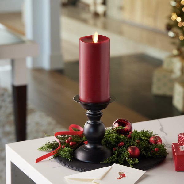 Luminara Flameless LED Candle, Moving Flame Pillar, Melted Edge, Real