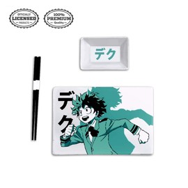 My Hero Academia Deku Japanese Dinnerware Ceramic Sushi Gift Set | Kitchen Set, 5.5” x 8.2” 14+, by Just Funky