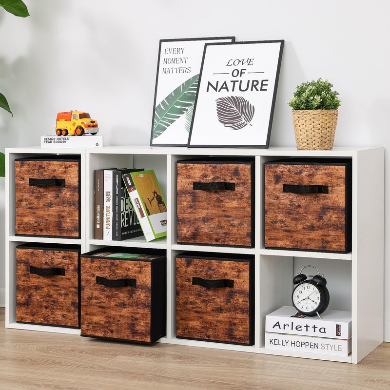 Stero Fabric Storage Cubes, 3 Pack Foldable Storage Bins with