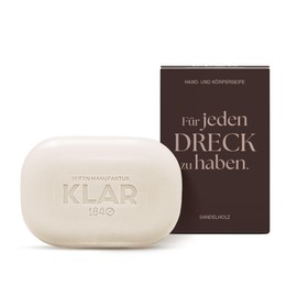 Klar Seifen – Duschseife Sandelholzseife (Maße 8,5 x 5,8 x 3,2 cm, Gewicht 135 g, warm, holzig) 11946