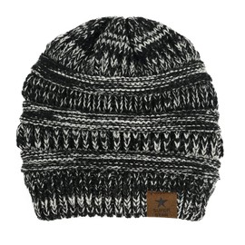 Durio Beanies Women Knit Beanie Hat for Women Thick Womens Beanies for Winter Fleece Lined Christmas Beanie for Women O Black Grey Mixed One Size