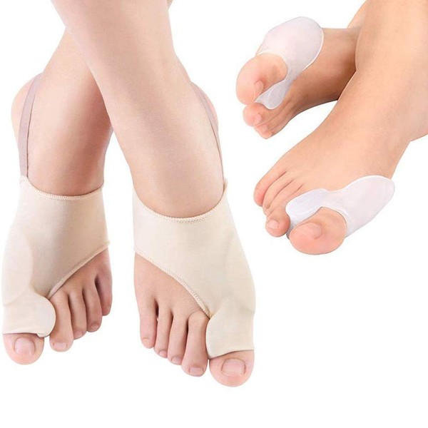 DOACT Toe Separators to Correct Bunions Kit with 2 Gel Toe Spacers for Overlapping Toes Toe Straightener Toe Stretcher Big Toe Correctors Non-slip Design, Skin-friendly Effectively Relieve Bunion Pain