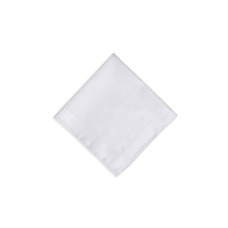 Zenssia Men's White Pure Cotton Handkerchiefs with Hem, Pack of