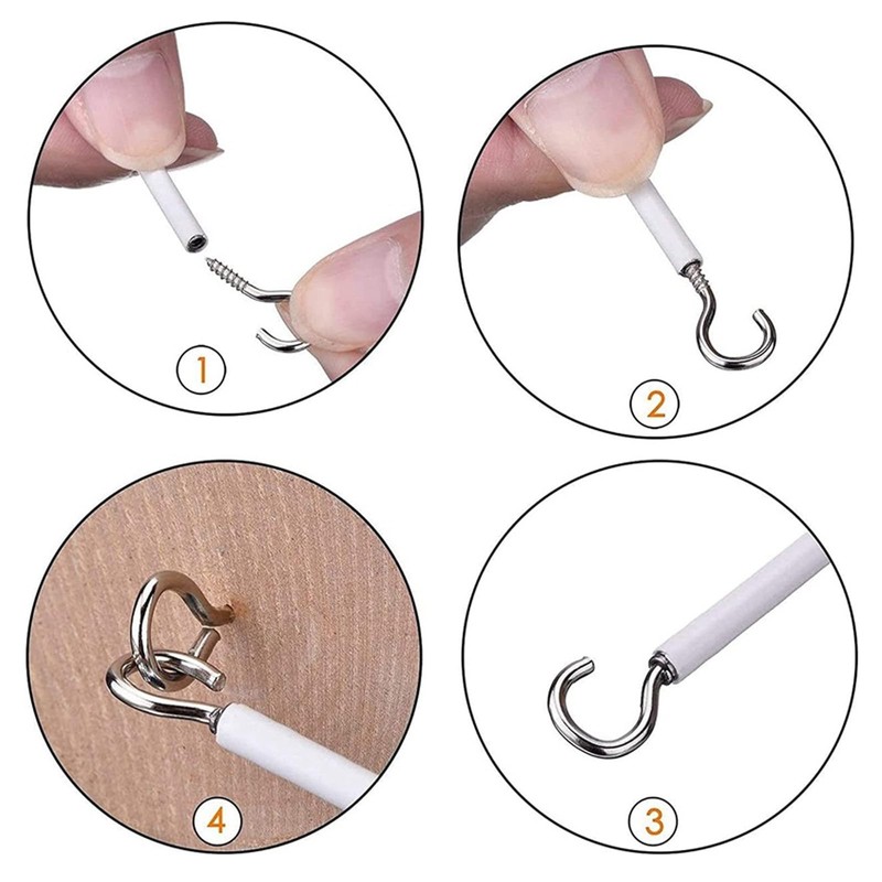 Net Curtain Wire with Hooks and Eye, 10 Meter Plastic