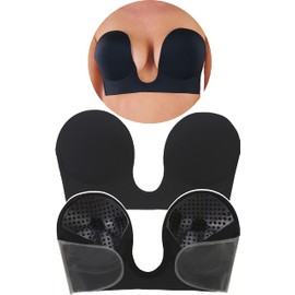 ToBeInStyle Women's Backless Strapless V Bra - BLK - A