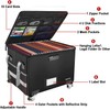 ENGPOW File Box with Wheels, Fireproof Document Box with Lock,Collapsible