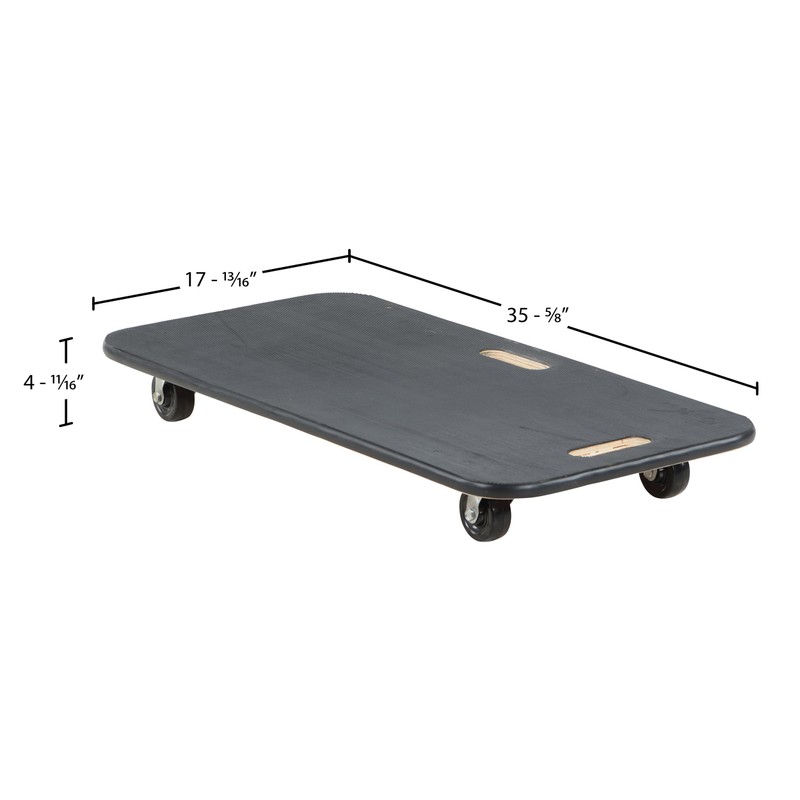Vestil FWD-1836-3R Fiber Wood Dolly with Rubber Casters 45 In.