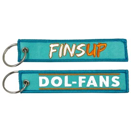 EL11-019 FINS UP Miami DOL-Fans Spirit Keychain or Luggage Tag or Zipper Pull