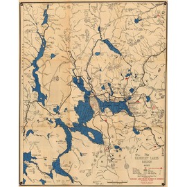 Historic Pictoric Map - Rangeley, Rangeley Lakes Region 1963 - Vintage Poster Art Reproduction - 24in x 30in