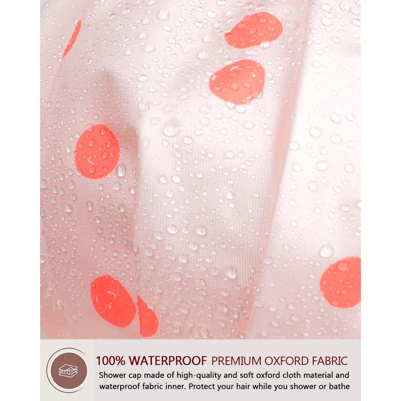 Luvruitaky Shower Cap Luxury Shower Caps for Women Reusable Waterproof