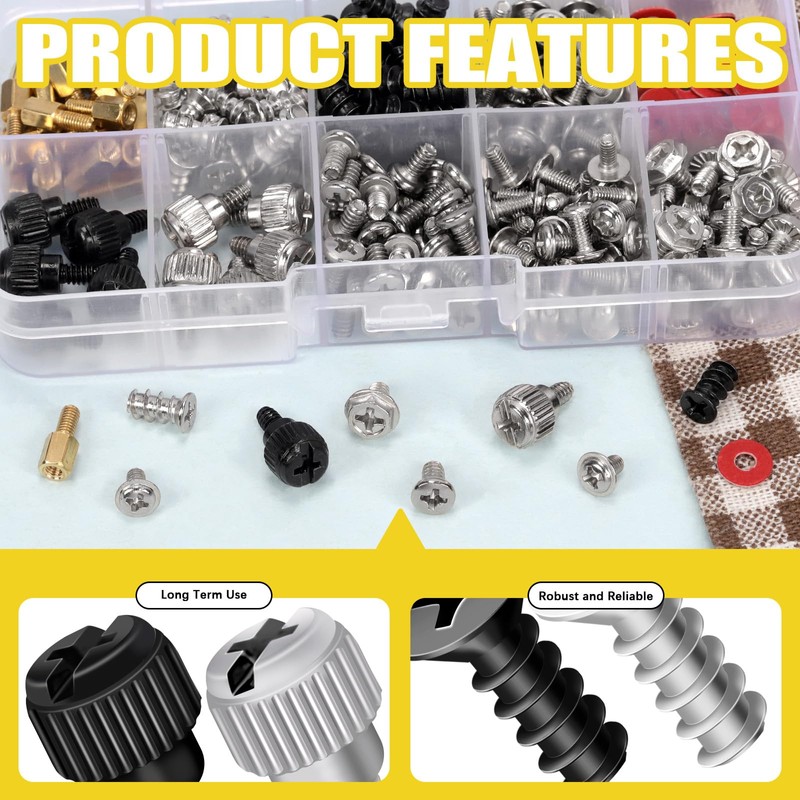 Mardatt Computer Screws Standoffs Kit, PC Computer Screws Assortment Set