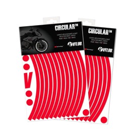 VFLUO - 2 x Kit Reflective Motorcycle Wheel Rim Stickers for 2 Wheels 3M™ Technology™ 360° Circle - High Side Visibility - Discreet and Design - Easy Installation