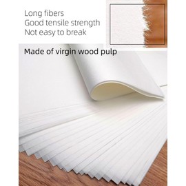 MLNSUNNY 50 Sheets of Artist Teabag Paper for Mixed Media Art,15.75''X15.75''White Large Handmade Paper,Wet Strength Tissue DIY Art Craft Supplies for Painting,Collage,Cyanotype,Origami,Printmaking