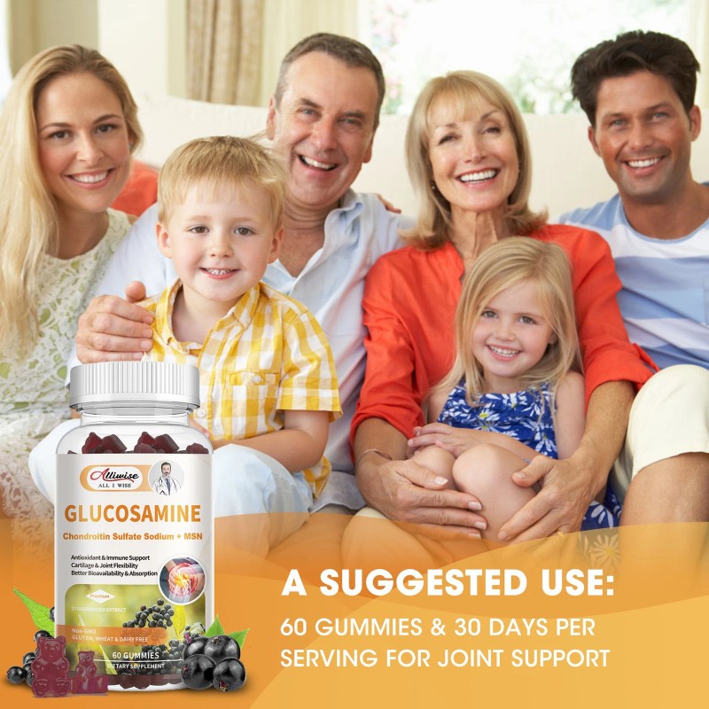 Nature's Gummies Glucosamine Chondroitin MSM Gummies Elderberry for Extra Strength