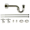 Westbrass Victorian Pedestal Lavatory Kit with Cross Handles, Polished Nickel,
