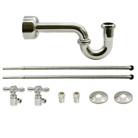 Westbrass Victorian Pedestal Lavatory Kit with Cross Handles, Polished Nickel, D1738L-05