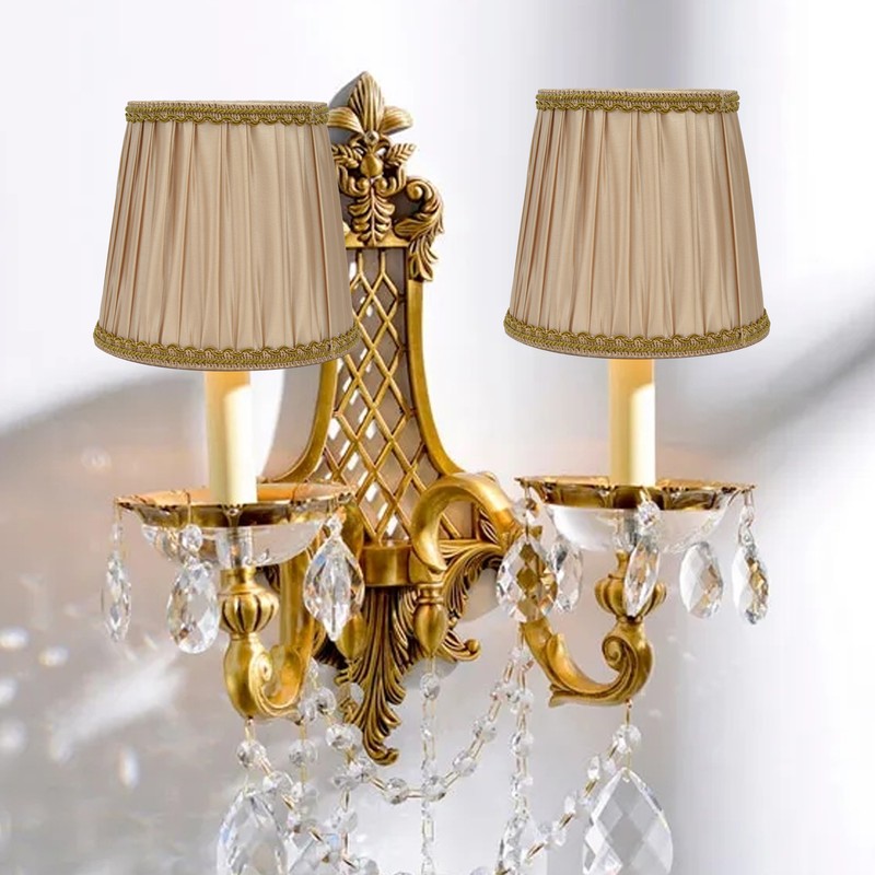 2PCS Fabric Lampshade Simple Lamp Shade for E14 Screw Candlestick
