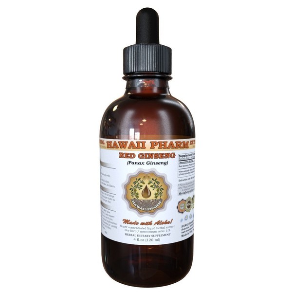 HawaiiPharm Red Ginseng (Panax Ginseng) Liquid Extract, Tincture, Herbal Supplement, Made in USA, 2 fl.oz