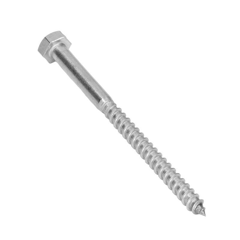 304 Stainless Steel Half Thread Bolt Wood Hex Lag Screws