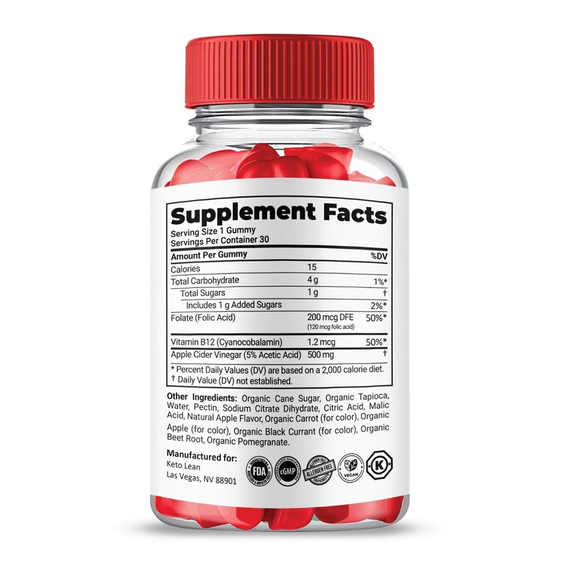 Keto Lean ACV Gummies, Apple Cider Vinegar, Max Strength Formula