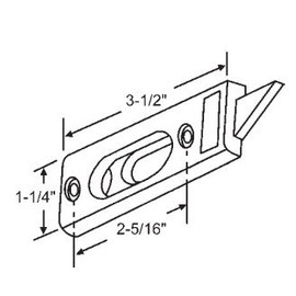 Tilt Window Latch, White, 2-5/16" Screw Holes