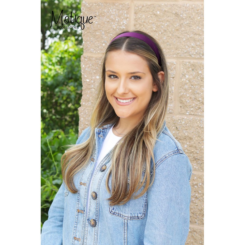 Motique Accessories 1 Inch Satin Hard Headband (Violet)