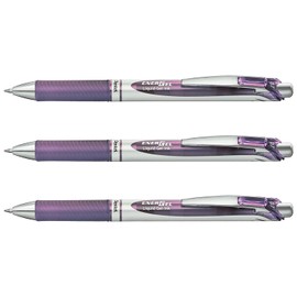 PENTEL Energel BL77 Retractable Gel Ink Rollerball Pens 0.7 mm Pack of 3 Lilac