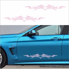 BLAJR Flame Striped car Stickers Decorate The Front and Rear windshields Doors Hoods Vinyl Decal Accessories are Suitable for SUV Truck transporters Recreational Vehicles, and Campers 2PCS (Pink)