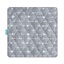 Playard Mattress Cover -for Square Play Yard, Perfect for New Room2 / TotBloc Portable Playard, Waterproof, Ultra Soft, Fitted Playpen Mattress Cover, Grey