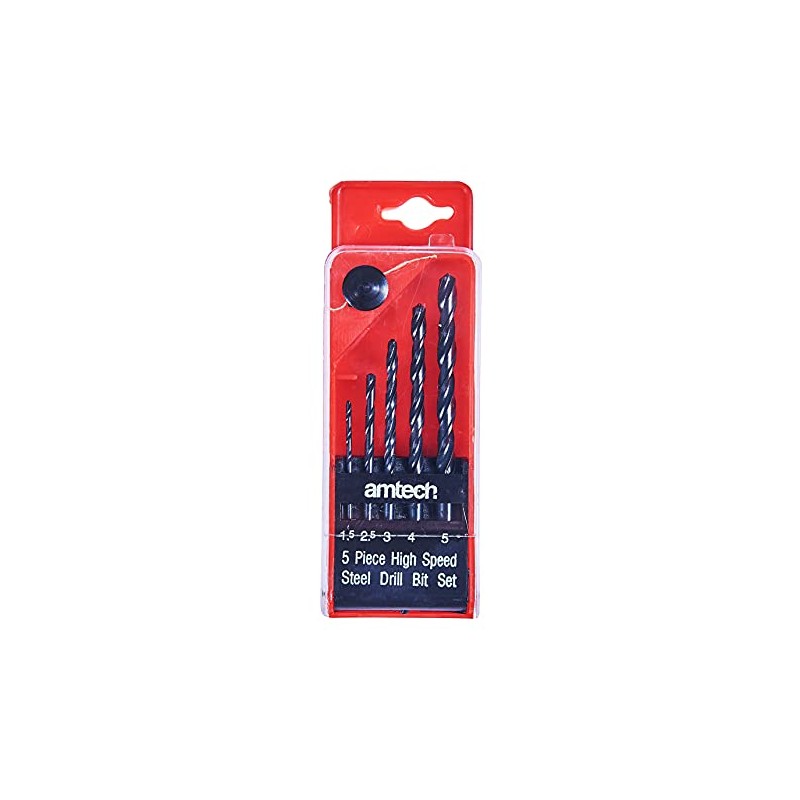 Amtech F0950 5 Piece high Speed Steel (HSS) Drill Set