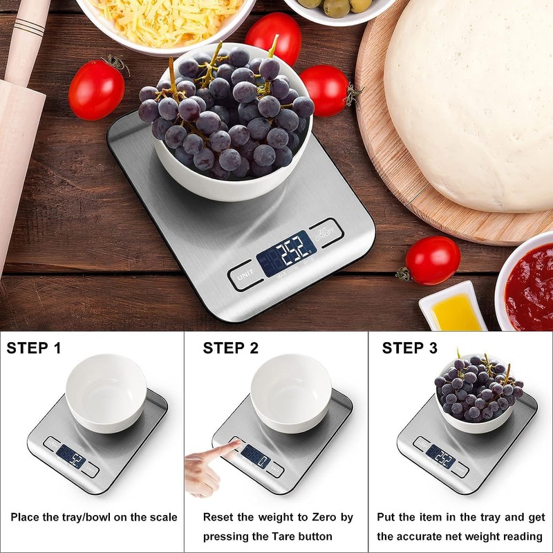 Mumoo Bear Food Scale, 5kg/11lb Multifunction Digital Kitchen Scale with
