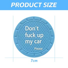 Adunsiaoto Pack of 4 Non-Slip Drink Holder Coasters, Vehicle Car Coasters for Interior Accessories, Car Non-Slip Cup Mat for Women Men (Blue)