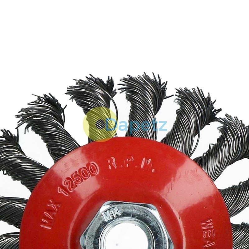 BlueSpot Tools M14 4.5-inch Semi Flat Knotted Wire Wheel