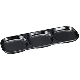 J-kitchens Fuchimaru 3 Condiment Dish, Black Yuzu Tenmoku, Made in Japan