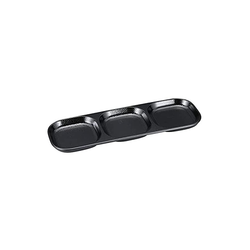 J-kitchens Fuchimaru 3 Condiment Dish, Black Yuzu Tenmoku, Made in