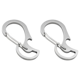 ZZLZX 2PCS Stainless Steel Keychain Bottle Opener Car Waist Keychain EDC Quick Release Hook 2.2x1.2 inch for Camping Hiking Small Hiking Hooks Black