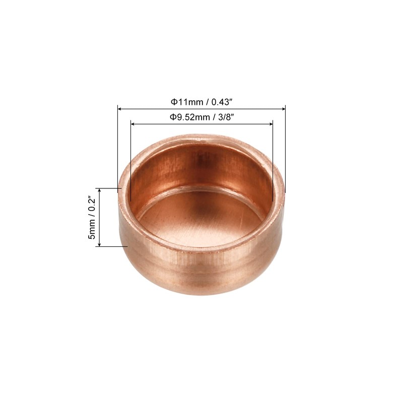 MECCANIXITY Copper End Cap Pipe Fitting Sweat Plug Connection 9.52mm(3/8")