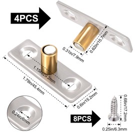 OIIKI 4PCS Sliding Barn Door Floor Guides, Copper Stainless Steel Sliding Closet Doors Rollers Hardware Accessories, Door Bottom Sliding Guide Locators for Moving Doors, Glass Barn Doors, Wood Doors