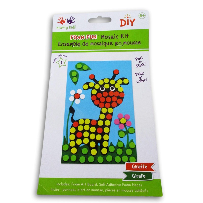 Foam Fun Mosaic Kit for Kids - Giraffe - Makes