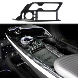 Fewshaw Carbon Fiber Central Control Gear Shift Panel Cover Trim Accessories for KIA EV6 2022+ (Shift cuphold Panel)