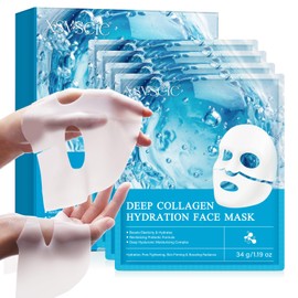 Collagen Face Masks Skincare, Collagen Mask with Hyaluronic Acid,Hydrogel Collagen Mask Overnight Face Mask,Real Deep Hydrating Face Mask,Pore Minimizing,Firming Anti Wrinkle Aging Lifting,Deep Repair
