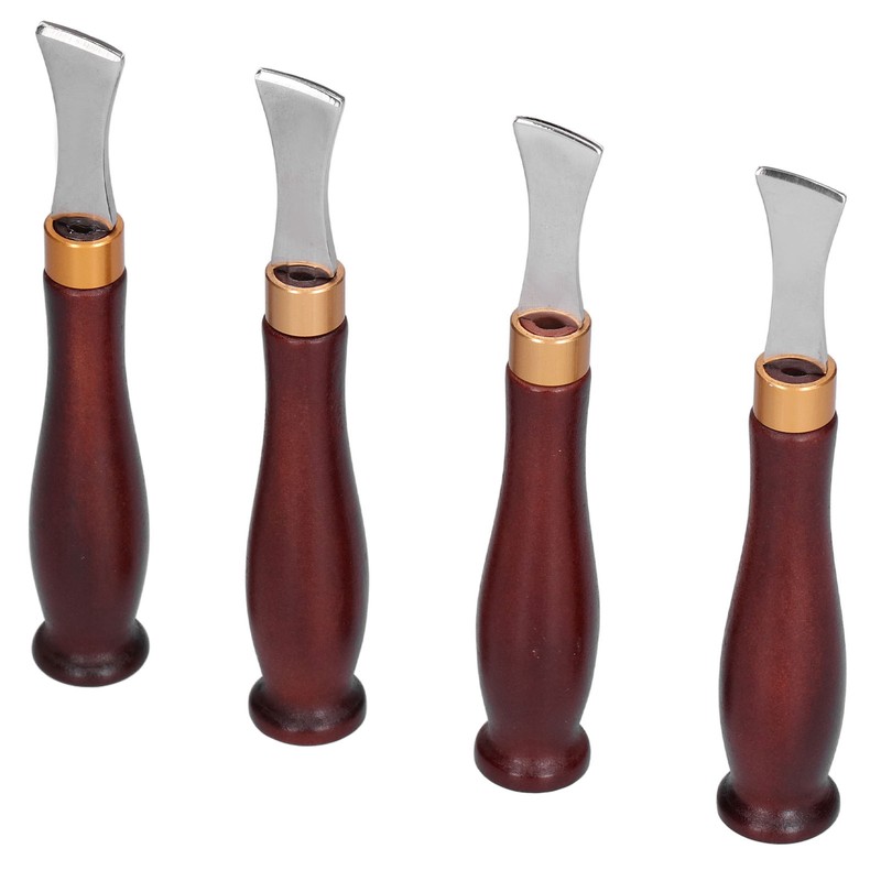 4pcs Leather Edgers Sharp Professional Trimming Working Kit with Wooden