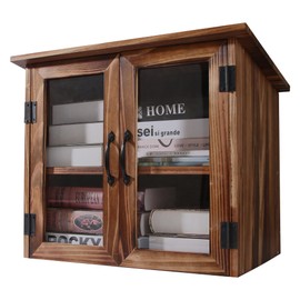 WONFUlity Library Box Outdoor,Free Library Box Little Outdoor Book Storage,Wood Cabinet for DIY Neighborhood Community School Sharing Books, Literature, Newspapers, Food, Art (brown, 22x20x18.5)