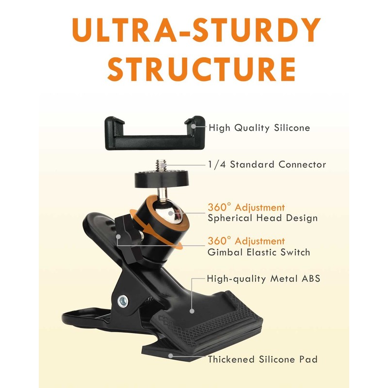 LMS Guitar Head Phone Holder Cell Phone Stand Clamp Phone
