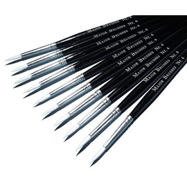 Major Brushes Sable Substitute Brushes Size 4 Pack of 10