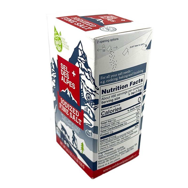 SEL DES ALPES IODIZED FINE SALT 24.7 OZ (1.5 LB)
