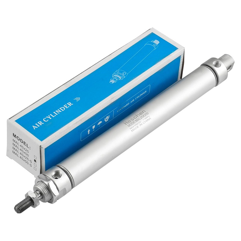 Heschen Pneumatic Slim Air Cylinder, MAL 25-200, PT1/8" Port, 25mm