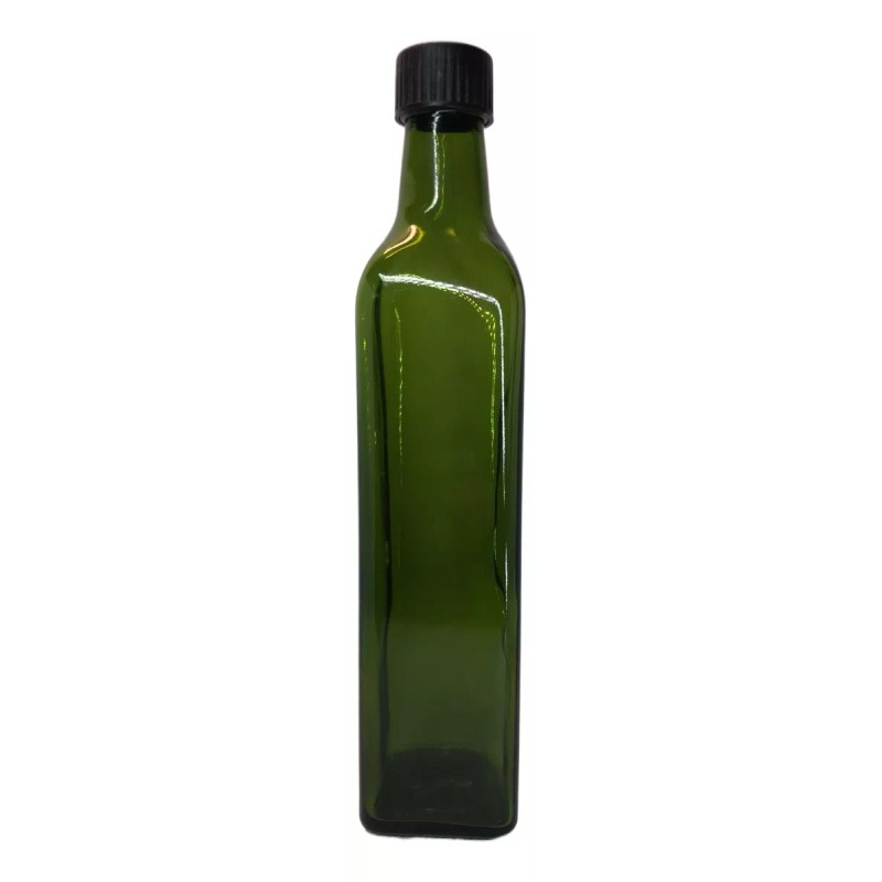 Meliars Botella Cuadrada Aceitera Verde 500 Ml C/tapa (12pzs)