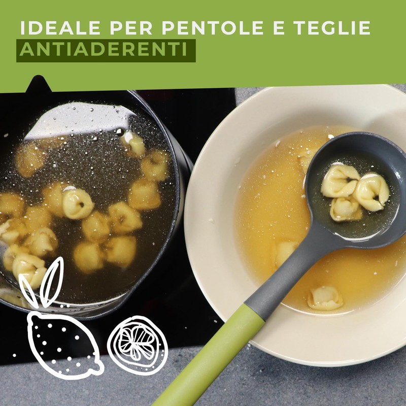 Fackelmann Mestolo da cucina con manico in plastica riciclata, materiale