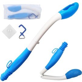 CYSFETENA 15.7" Long Reach Toilet Aids for Toileting, Foldable Butt Wiper Tool, Hangable Bottom Buddy Wiping Aid Tool with Wall Stickers and Hooks for The Elderly,Women,Men